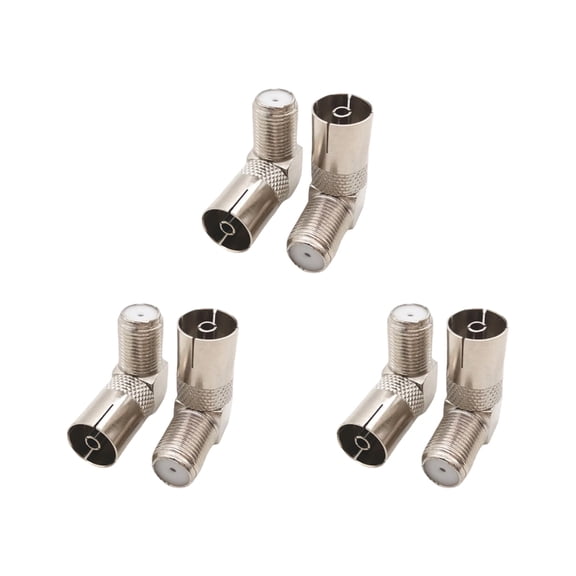 Small 90 Degree F Female to Male Adapter With Alloy Construction Suitable for Satellite Receiver Systems