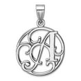 thumbnail image 1 of Small 925 Sterling Silver Rhodium Plated Fancy Script Letter A Initial Pendant Necklace 25.65x16.99mm Wide 0.68mm Thick, 1 of 2