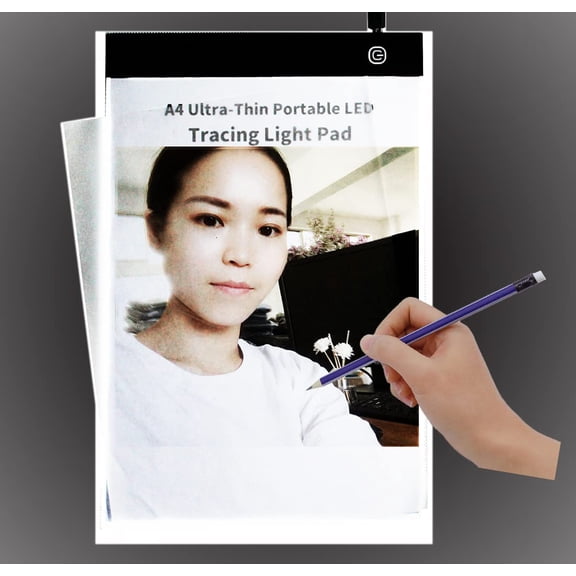 Small A5 Ultra-Thin Portable LED Tracing Light Box Dimmable Tracer Pad Board Universal USB Powered Adjustable Brightness for Artists Drawing Sketching Trace Animation Artcraft 5d Diamond Painting