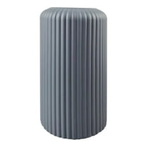 Small ABS Decorative Vase - 8 Inch Contemporary Ribbed Vase for Home Decor - for Coffee Tables, Bookshelves & Bathroom Countertops