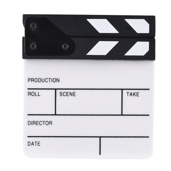 Small Acrylic Clapper Board Film Movie Clapperboard for Creative Video Projects and Movie Scenes 15x16.50CM