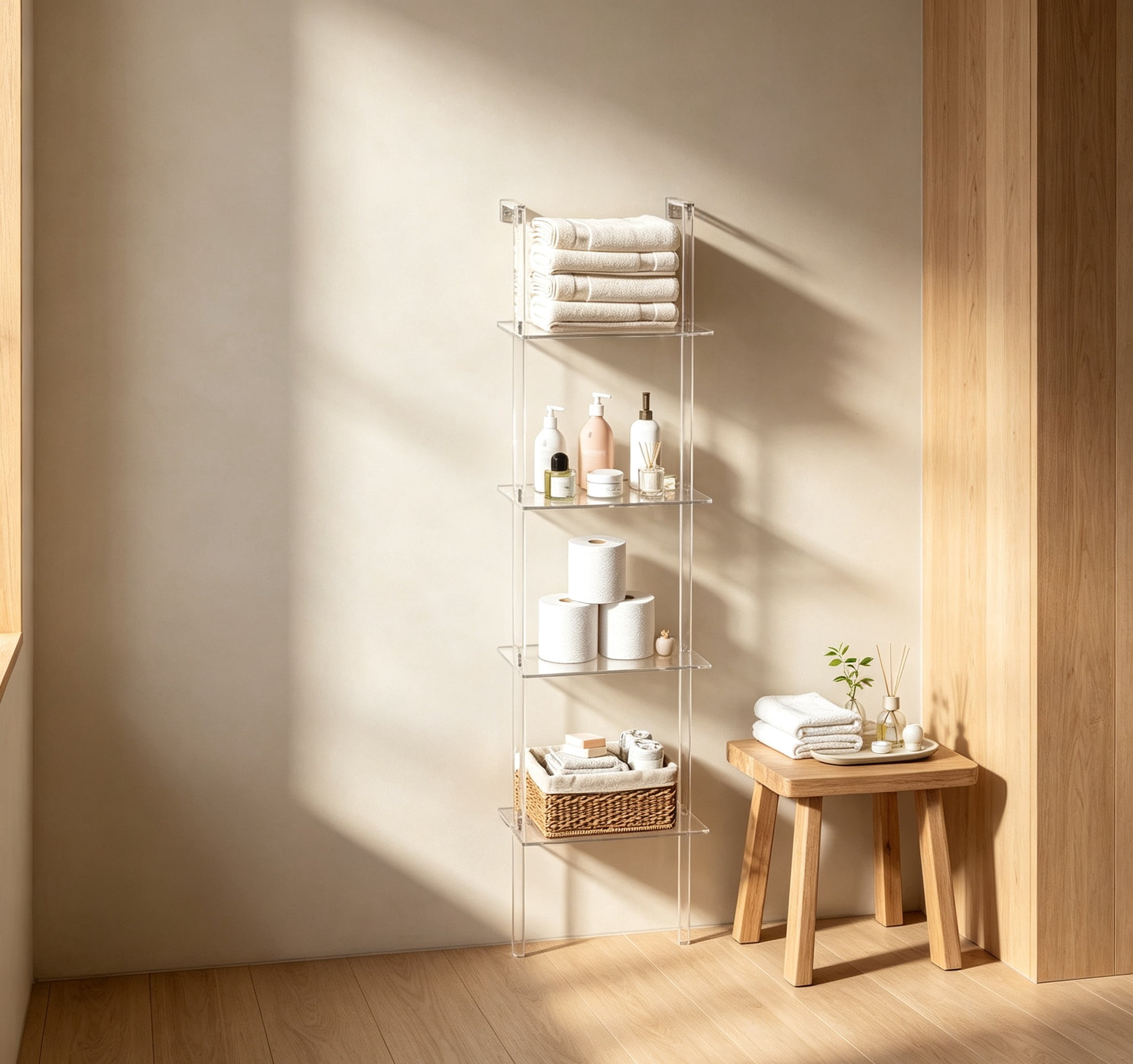 Small Book Shell Small Acrylic Ladder Bookshelf, 9.5