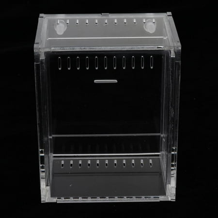 Small Acrylic Reptiles Box Breeding Feeding Tanks Container 10.5x8.5x6cm