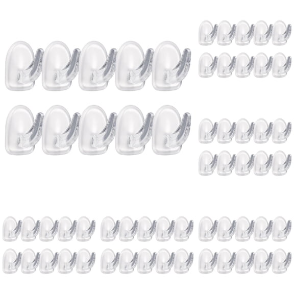 Small Adhesive Wall Hooks, Damage Free Sticky Hooks for Walls, Transparent Removable Hooks for Hanging Decorations, Lights, Cables, Kitchen & Bathroom Organization,50pc