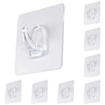 thumbnail image 1 of Small Adhesive Wall Hooks Damage Free Sticky Hooks Waterproof Oilproof for Bathroom Kitchen Decorations Cables Clear6, 2X2In, 30Pcs, 1 of 5