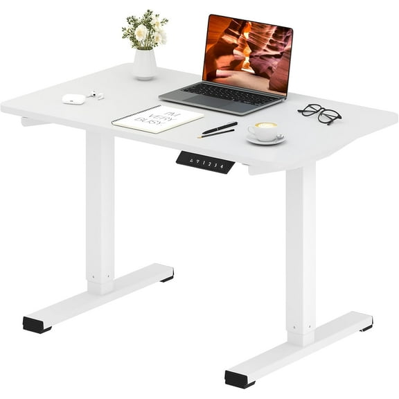 Small Adjustable Stand Up Desk for Children,One-Piece Standing Desk 31.5 x 19.7 Inch, Home Office Desk Computer Workstation, White