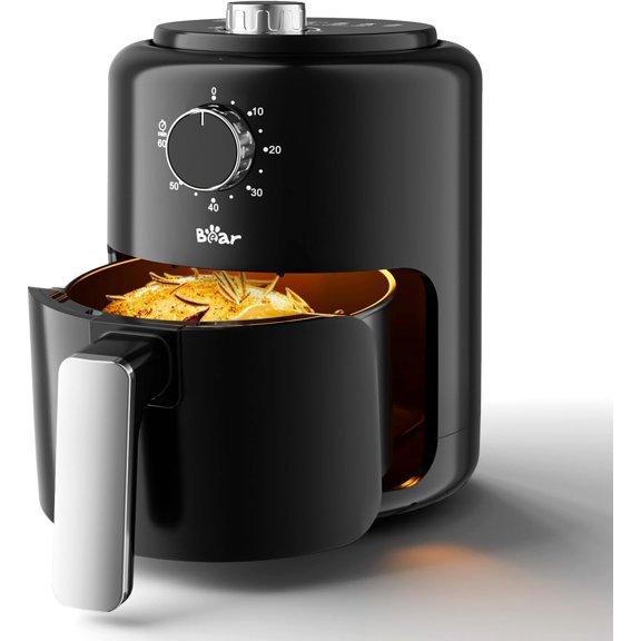 Small Air Fryer 2.1 QT, Mini Airfryer Adjustable Time&Temp Control, Compact Size Space Saving for 1-2 People Quick Healthy Meals Snack in Minutes with Nonstick Basket