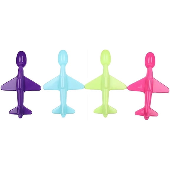 Small Airplane Shape Spoon 4 Pcs Airplane Spoon Set Environmental Protection Pp Material Fashion Eco Friendly Kitchen Tableware