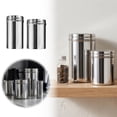 thumbnail image 1 of Small Airtight Canisters, Reusable Metal Storage Jars with Screw Lid, Dry Stainless Steel Food Container for Coffee, Tea, Spice, Kitchen Pantry Organization, Silver, 1 of 6