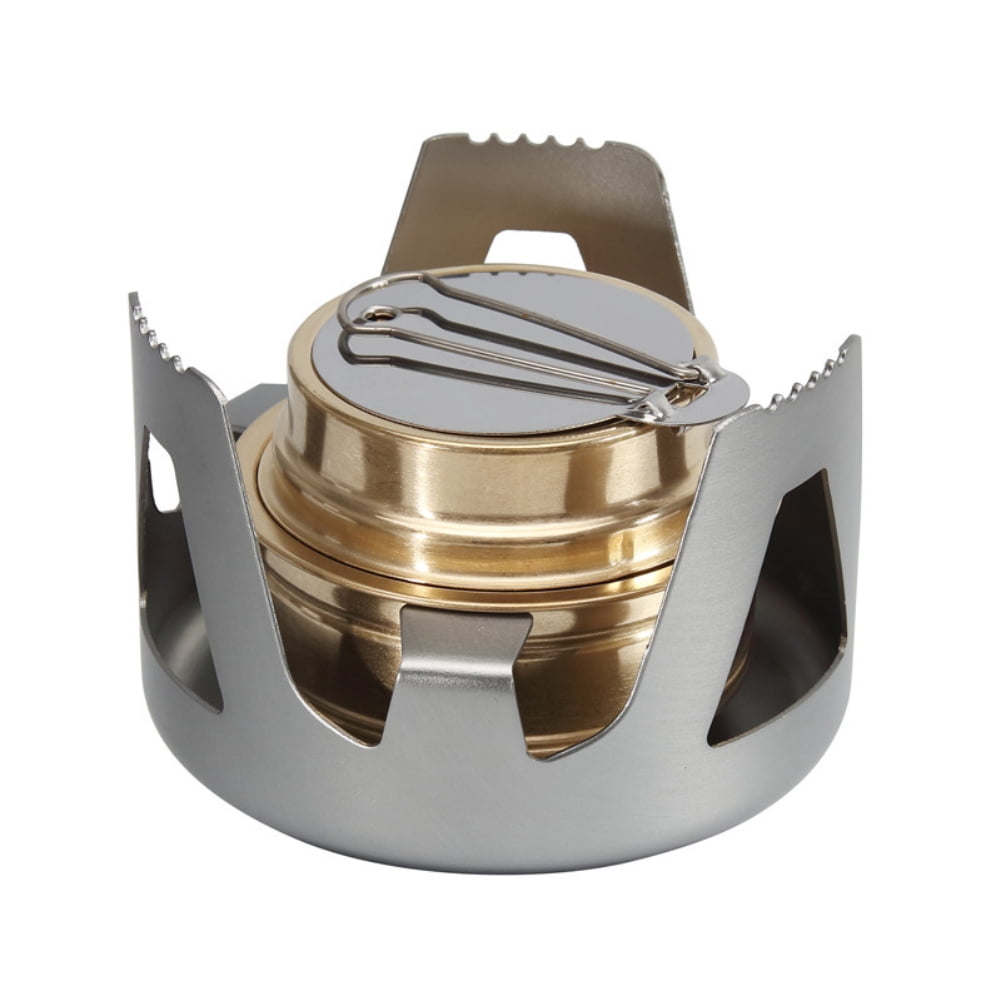 Mini Alcohol Backpacking Stove – Brass Burner With Aluminum Stand, Lightweight For Camping & Hiking (Blue) - View #4
