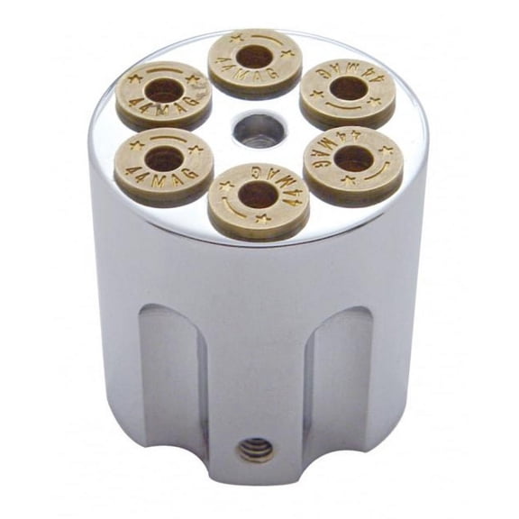 Small Aluminum Dash Knob - Gun Cylinder Style In Chrome Finish