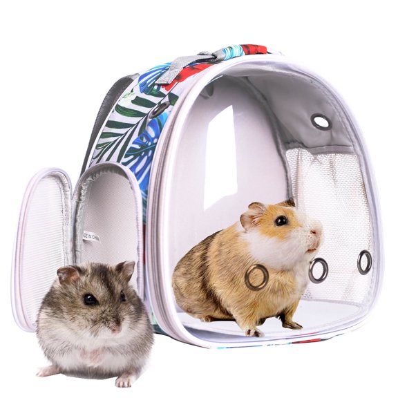 Small Animal Backpack Carrier, Bearded Dragon Carrier Backpack with Clear Bubble Window,Small Animal Travel Backpack for Hedgehog Rat Parrot,Rabbit,Sugar Glider,Airline Approved