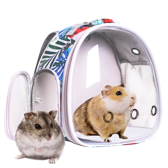 Small Animal Backpack Carrier, Bearded Dragon Carrier Backpack with Clear Bubble Window,Small Animal Travel Backpack for Hedgehog Rat Parrot,Rabbit,Sugar Glider,Airline Approved