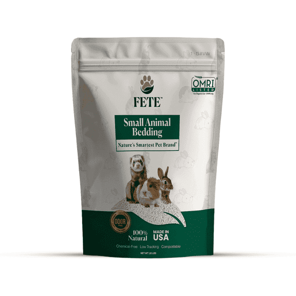 FETE Natural Small Animal Bedding with Superior Odor Control, Low Tracking, Chemical Free and Compostable Formula, Last Longer, Save Money and Time, Safe pet Partner 10 Lbs - 1 Bag