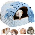 thumbnail image 1 of Small Animal No Bottom Hideout Warm Plush Guinea Pig Hut Habitat Rabbit Cave Hedgehog Hideout Rat House for Bunny Washable Chinchilla Hamster Bed Cozy Nest Cage Accessories, 1 of 9