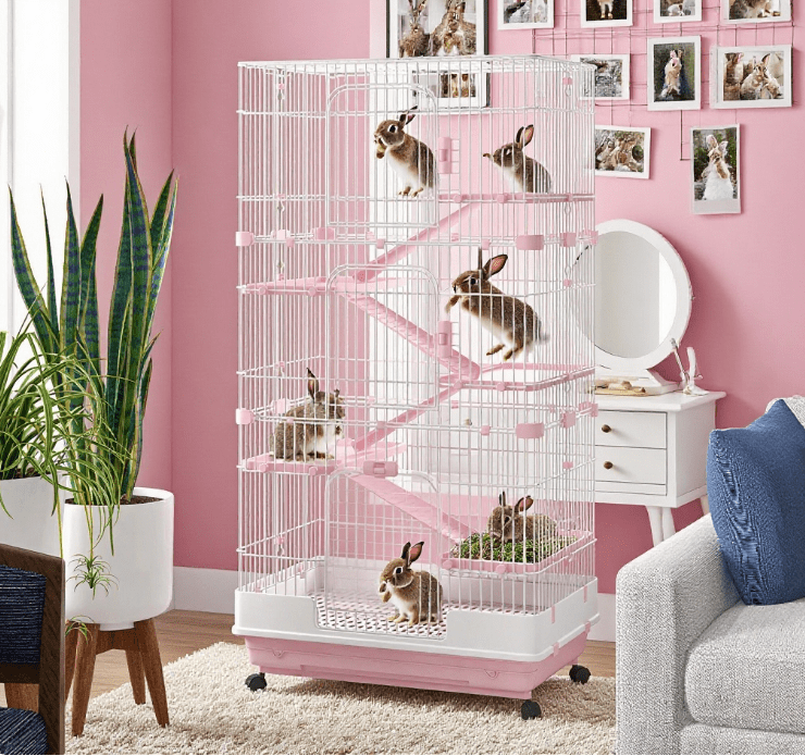 Universal Rabbit Small Animal Cage Rabbit Hutch with Universal Lockable Wheels - Walmart.com