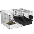 thumbnail image 1 of Small Animal Cage With Playpen, Pet Habitat Indoor For Guinea Pigs Hedgehogs Bunnies With Accessories, Water Bottle, Food Dish, Feeding Trough, 42" X 33" X 21", 1 of 7