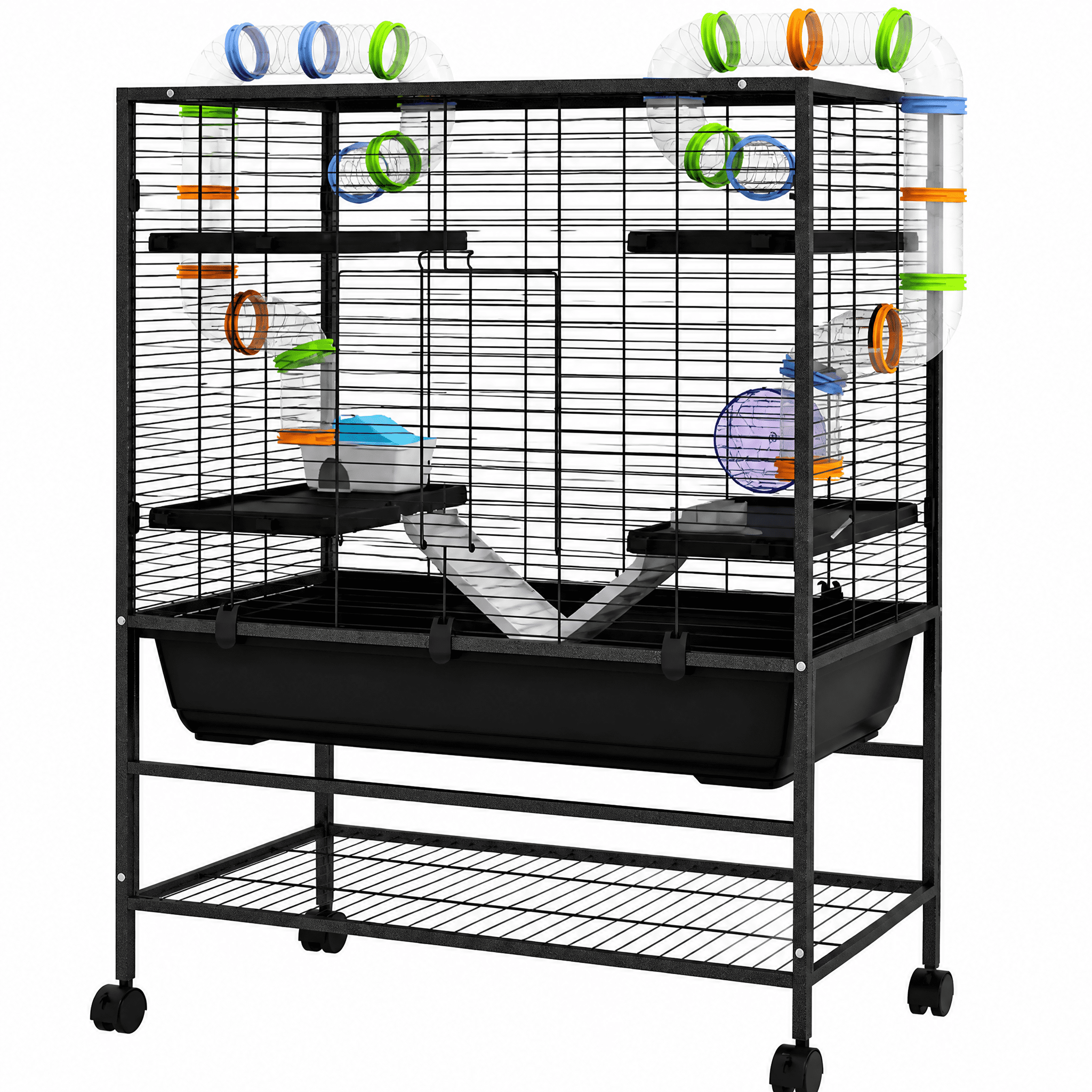 Small Animal Cage for Syrian Hamster, Gerbil Cage with Tubing System