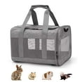 thumbnail image 1 of Small Animal Carrier Bag, Guinea Pig Rabbit Travel Carrier Breathable Mesh Window Pet Portable Hand Bag for Hamster Bird Bunny Bearded Dragon Kitty and Etc (Grey), 1 of 21