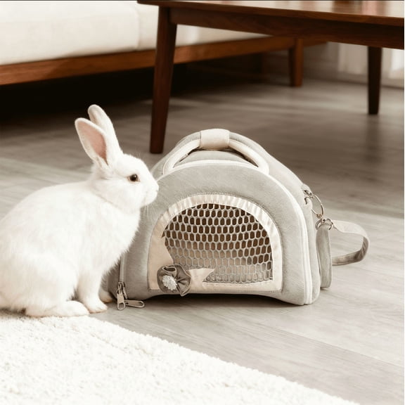 Small Animal Carrier, Small Animal Travel Bag, Cat Bird Rabbits Hamster Carrier Breathable Outdoor Portable Pouch for Hamster Bird Bunny (Green,A,9.5x6.7x7.5”)