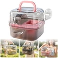 thumbnail image 1 of Small Animal Carrier Travel Cage for Hamsters, Clear View Portable Pet Cage with Exercise Wheel, Water Bottle & Non-Slip Top Handle for Gerbils Mice, 1 of 9