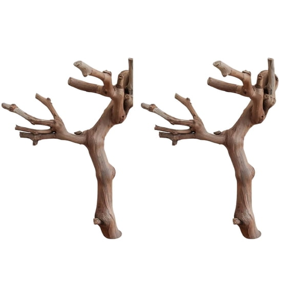 Small Animal Chew Toy, Natural Grape Wood, 2 Pack Durable Tree Branch Perch, for Parrots Hamsters Rabbits Sugar Gliders Small Pets to Grind Teeth Claw Standing Playing Training