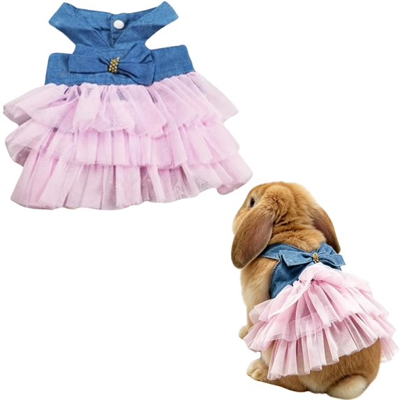 Small Animal Dress for Rabbits Guinea Pigs Ferrets Tutu Skirt Bunny Costume for Holiday Festive Event Birthday Christmas Photo Shoots
