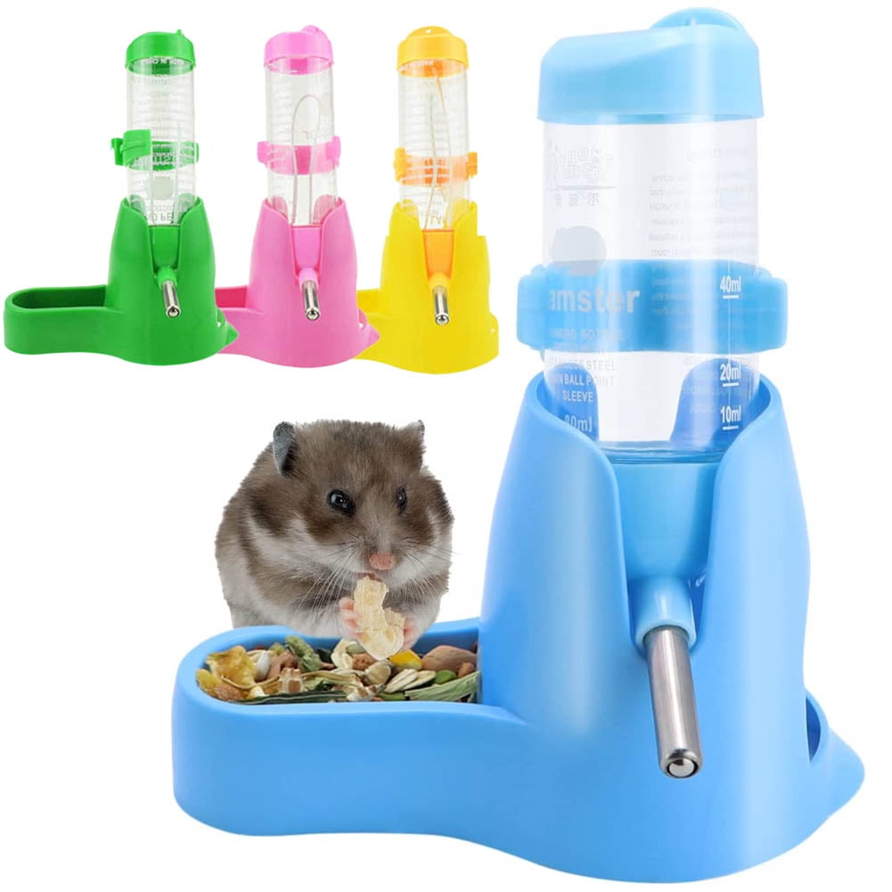 Small Animal Feeder 2 in 1 Free Standing Bottle with Stand and Food