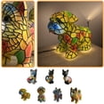 thumbnail image 1 of Small Animal Figurine Night Light, Stained Glass Decor, Living Room Table Decor, Coffee Table Decor for Living Room, Modern Living Room Decor, Compact Sitting Maltese Dog Tabletop, 1 of 4