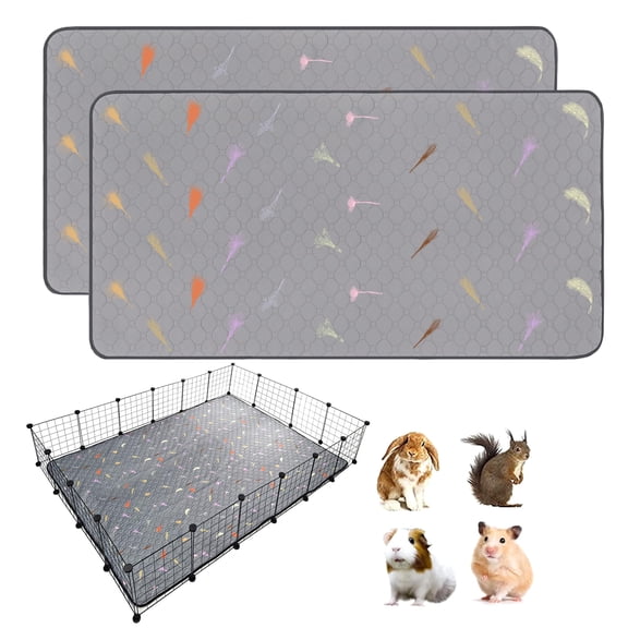 Small Animal Fleece Liners 12 In 4x6(48" x 72") 2Pack for Guinea Pigs Rabbits Hamsters