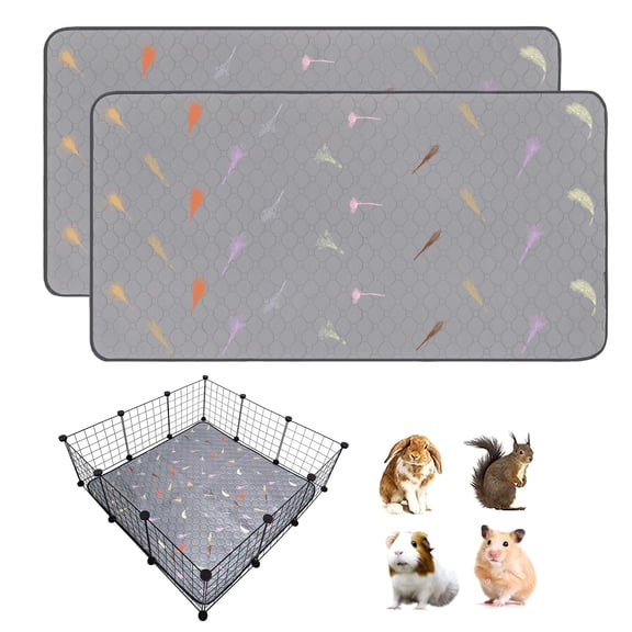 Small Animal Fleece Pee Pads 14 In 3x3(42" x 42") 2Pack for Guinea Pigs Rabbits Hamsters