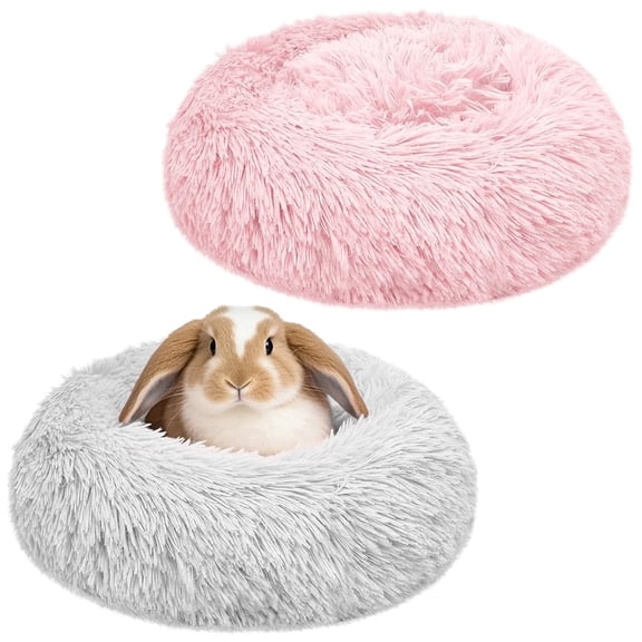 Small Animal Grey+Pink Bunny Bed 2 Pack, Cozy Hideout for Guinea Pigs and Rabbits