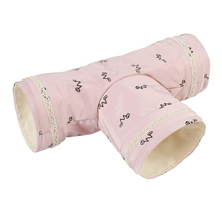 Small Animal Guinea Tunnels Folding Play Toy for Hedgehog Hamster Rabbit Pink 29x10x10CM