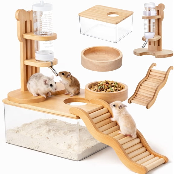 Small Animal Habitat Accessory Set, Rectangle, For Hamsters Mice Rats
