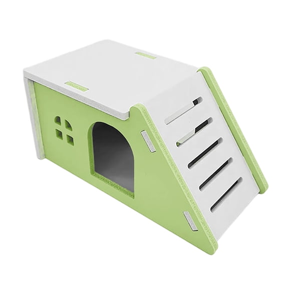 Small Animal Hideout With Climbing Ramp Ventilated Design For Hamsters Gerbils Mice Cage AccessoryGreen-17X9Cm