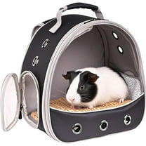 Small Animal Pet Carrier Backpack for 2 Guinea Pig, Hedgehog Carrier Portable Travel Cage with 7 Ventilation Holes, Clear Front Window and Soft Double-Sided Support and Comfy Fit Mat