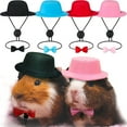 thumbnail image 1 of Small Animal Pet Hats & Bow Ties Suit, Pet Clothes Outfits Costumes for Guinea Pig Cat Kitten Rabbit Bunny Ferret Hamster Chinchilla Hedgehog Reptile Lizard Bearded Dragon, 1 of 7