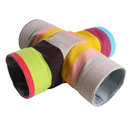 Small Animal Play Tunnel, Collapsible Pet Toy Tunnel for Hamster, Guinea Pig, Mice, Rats - 4-way