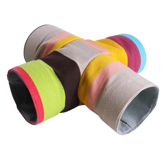 Small Animal Play Tunnel, Collapsible Pet Toy Tunnel for Hamster, Guinea Pig, Mice, Rats - 4-way
