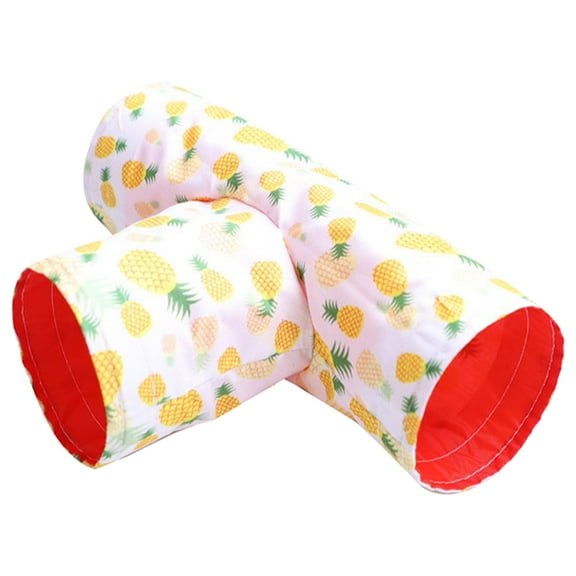 Small Animal Play Tunnel, Pet Toy Tunnel for Hamster, Guinea Pig, Mice, Rats , Yellow Pineapple