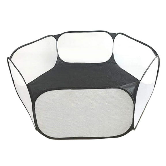 Small Animal Playpen, Breathable & Waterproof Small Pet Cage Tent ,Portable Outdoor Yard Fence for Kitten/Puppy/Guinea /Rabbits/Hamster/Chinchillas Black