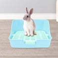 thumbnail image 1 of Small Animal Rabbit Litter Box Toilet , Bedding Cage Cleaning Tool Blue 11x11x8in, 1 of 8