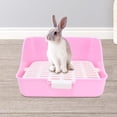 thumbnail image 1 of Small Animal Rabbit Litter Box Toilet Tray, Bedding Cage Cleaning Tool Pink 11x11x8in, 1 of 8