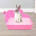 thumbnail image 1 of Small Animal Rabbit Litter Box Toilet Tray, Bedding Cage Cleaning Tool Pink 11x7.9x7.5in, 1 of 8