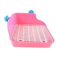 thumbnail image 1 of Rabbit Litter Box - Litter Box Cage Potty Trainer Rectangular Small Animals Pet Pan Cleaning Tool for Guinea Pigs Hamster - Pink, 1 of 8