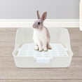 thumbnail image 1 of Small Animal Rabbit Toilet Tray, Bedding Cage Cleaning Tool Gray 11x11x8in, 1 of 8