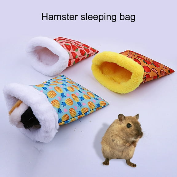 Small Animal Sleeping Bag Winter Warm Soft Flannel Small Animal Bed House Hammock for Hedgehog Hamster Bunny Guinea Pig Rat Nest Cage Decor Accessory