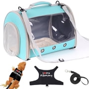 Small Animal Travel Backpack Carrier with "MOMMY" Harness,Portable Bearded Dragon Bag for Sugar Glider,Hedgehog,Rat,Bunny,Rat,Airline Approved