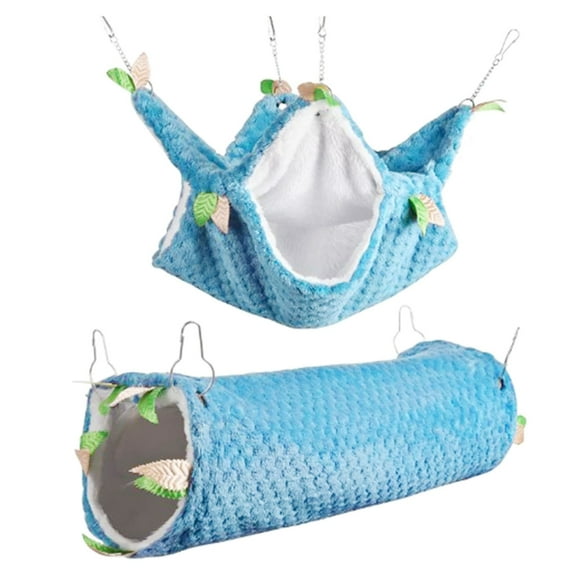 Small Animal Tunnel Hammock House Bunkbed Playtube Tunnel Toy Hamster Plush Tunnel Hideout Bedding Habitat for Chipmunk