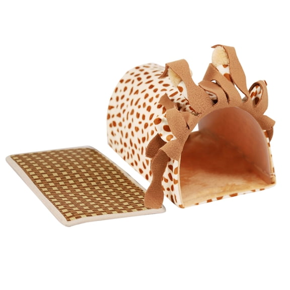 Small Animal Tunnel House Collapsible Playtube Tunnel Toy Hamster Plush Play Tunnel Hideout Bedding Habitat for Chipmunk